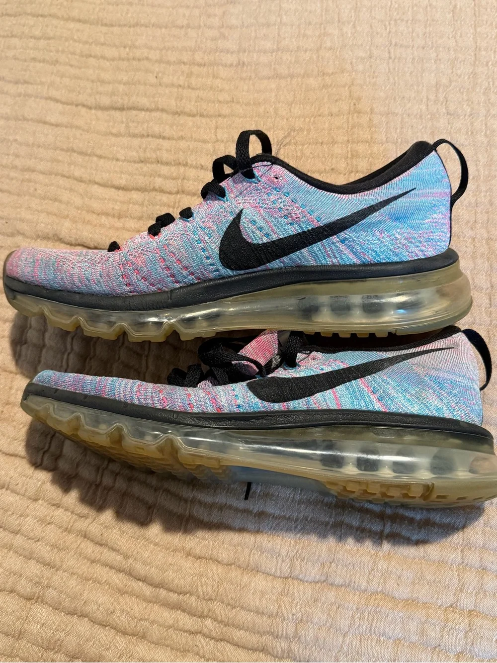 Nike Women’s Multicolor Flyknit Athletic Sneakers - Pink & Blue